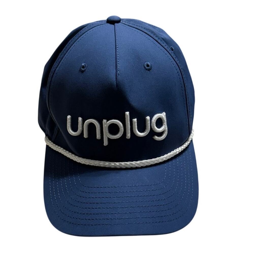 Unplug Baseball Cap Hat Snapback Adjustable One-Size Blue Embroidered